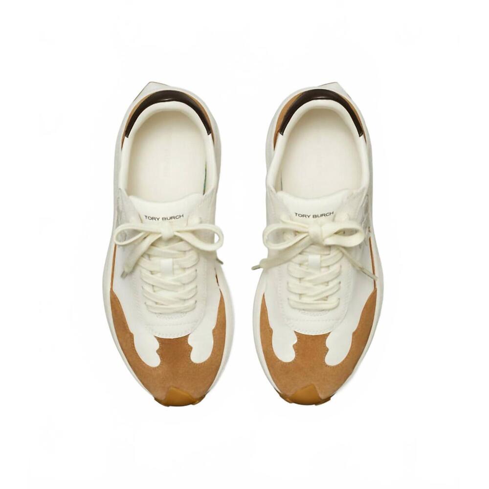 NEW TORY BURCH women's trainer shoe in blanc/cafe mocha - Picture 5 of 5